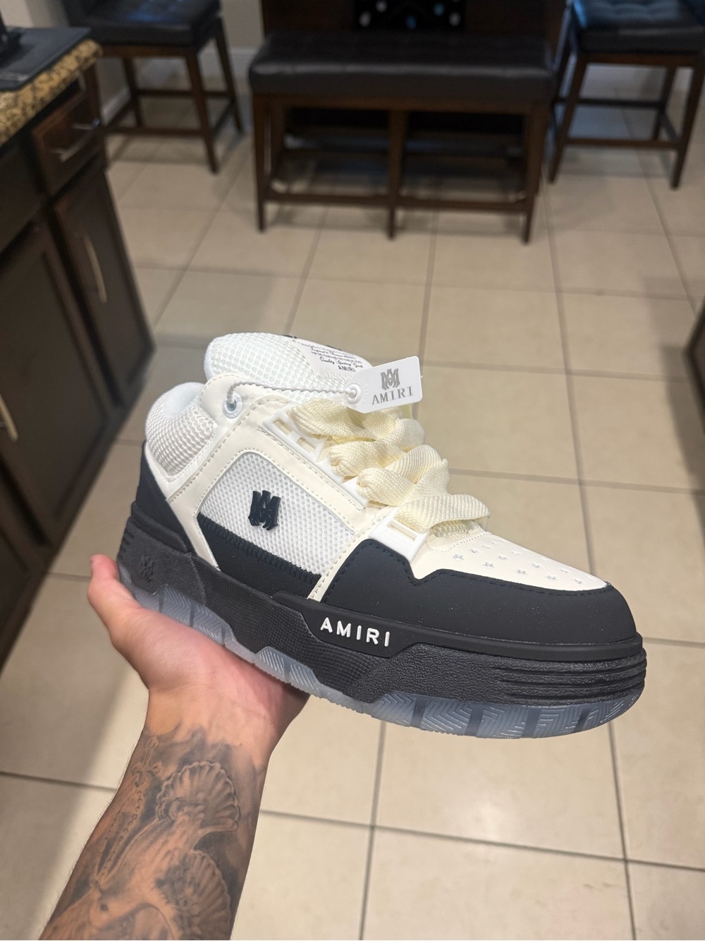 AMIRI Men’s White and Black Low-Top Chunky Sneaker